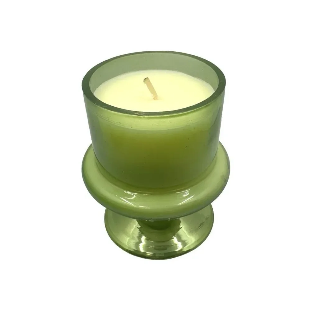 Anthropologie Mini Cake Stand Fruity Champagne Cheers Glass Candle - 6”